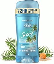 Secret Fresh Antiperspirant Deodorant for Women, 72hr Breathable Sweat & Odor Protection, Instant Freshness & Gentle, PH Balancing Minerals, Invisible Solid, Hidden Oasis Scent, 2.6 oz