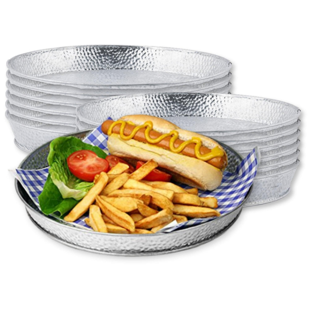 Tablecraft 12 / Round 8.5 Inch Diameter / Silver Platters