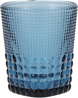 Fortessa Malcolm Double Old Fashioned Cocktail Glass 6 Pack, 11.5-Ounce, Cornflower Blue