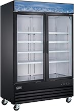 Omcan Two Glass Door Commercial Merchendiser Display Refrigerator 53" 53032