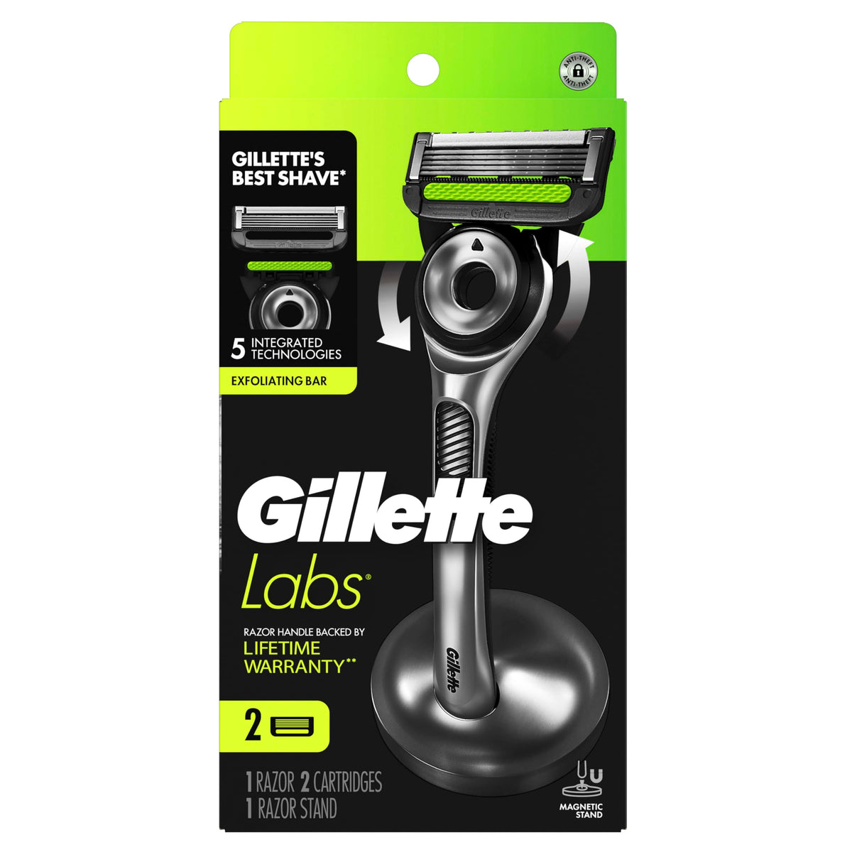 Gillette 4 Count (Pack of 1) / Silver / 1 Handle + 2 Refills Shaving & Grooming Sets