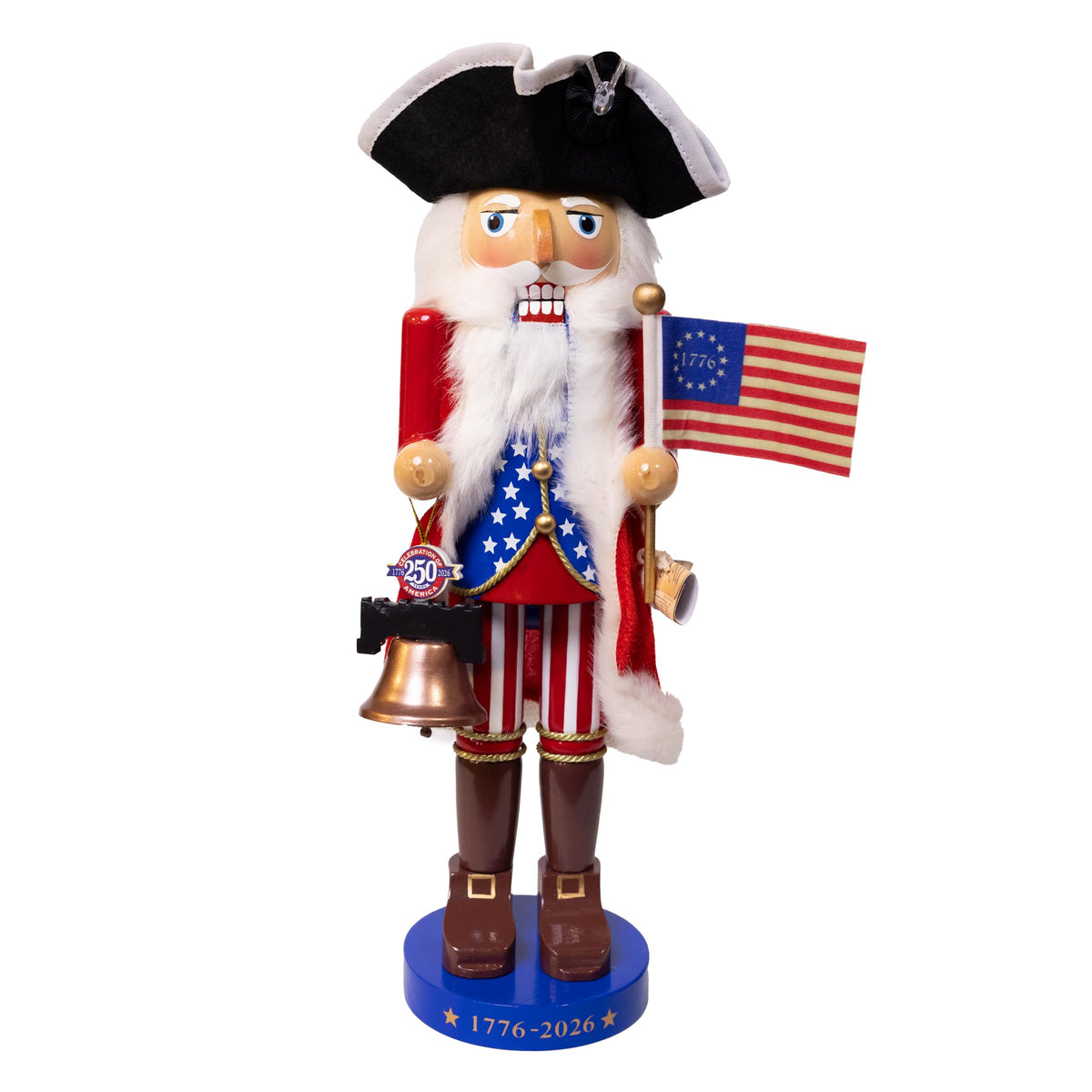 Kurt S. Adler 250th Anniversary Nutcracker, 14-Inch Wood, Multicolor Patriotic
