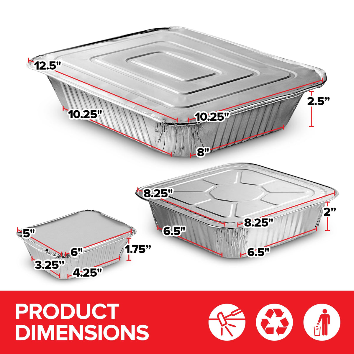 Stock Your Home Assorted 40 Pack w/ Lids / Red / With Lids Disposable Cookware