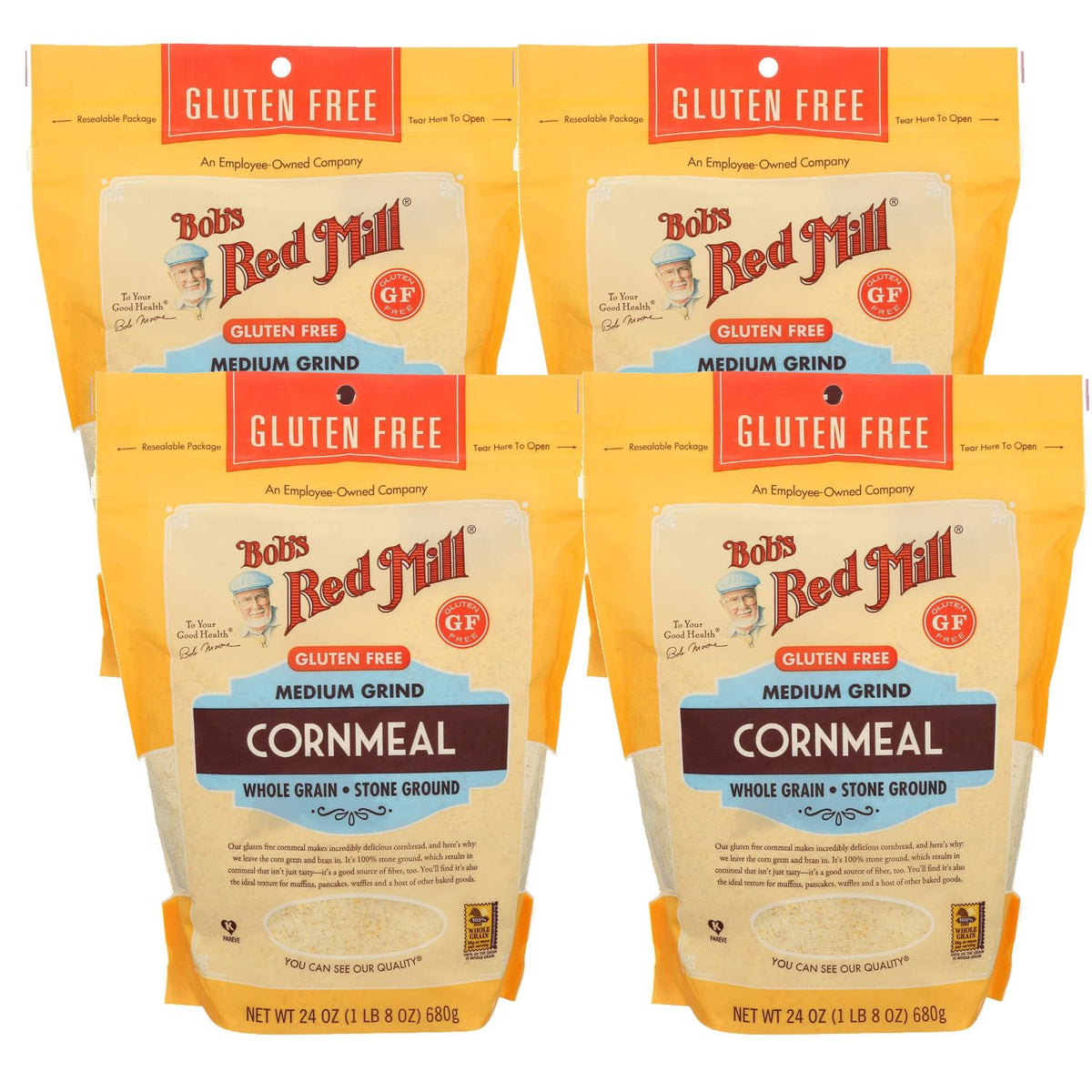 Bob's Red Mill 24 Ounce (Pack of 4) / Natural / Resealable Corn