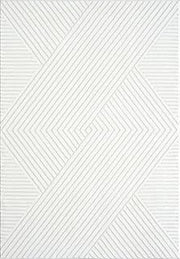 Abani Cream Area Rug for Living Room, Bedroom- Geometric Lines- 9 x 12 -Durable & Easy to Clean