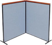 Global Industrial 48-1/4"W x 61-1/2"H Deluxe Freestanding 2-Panel Corner Room Divider, Blue