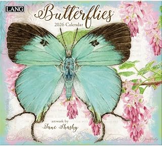 Lang, Butterflies 2026 Wall Calendar by Jane Shasky, 13.4'' X 12'', 12-Month Calendar with Stapled Binding