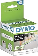 Authentic LW 1-Up File Folder Labels DYMO Labels for LabelWriter Label Printers White 9/16" x 3-7/16" 2 Rolls of 130 (260 Total)