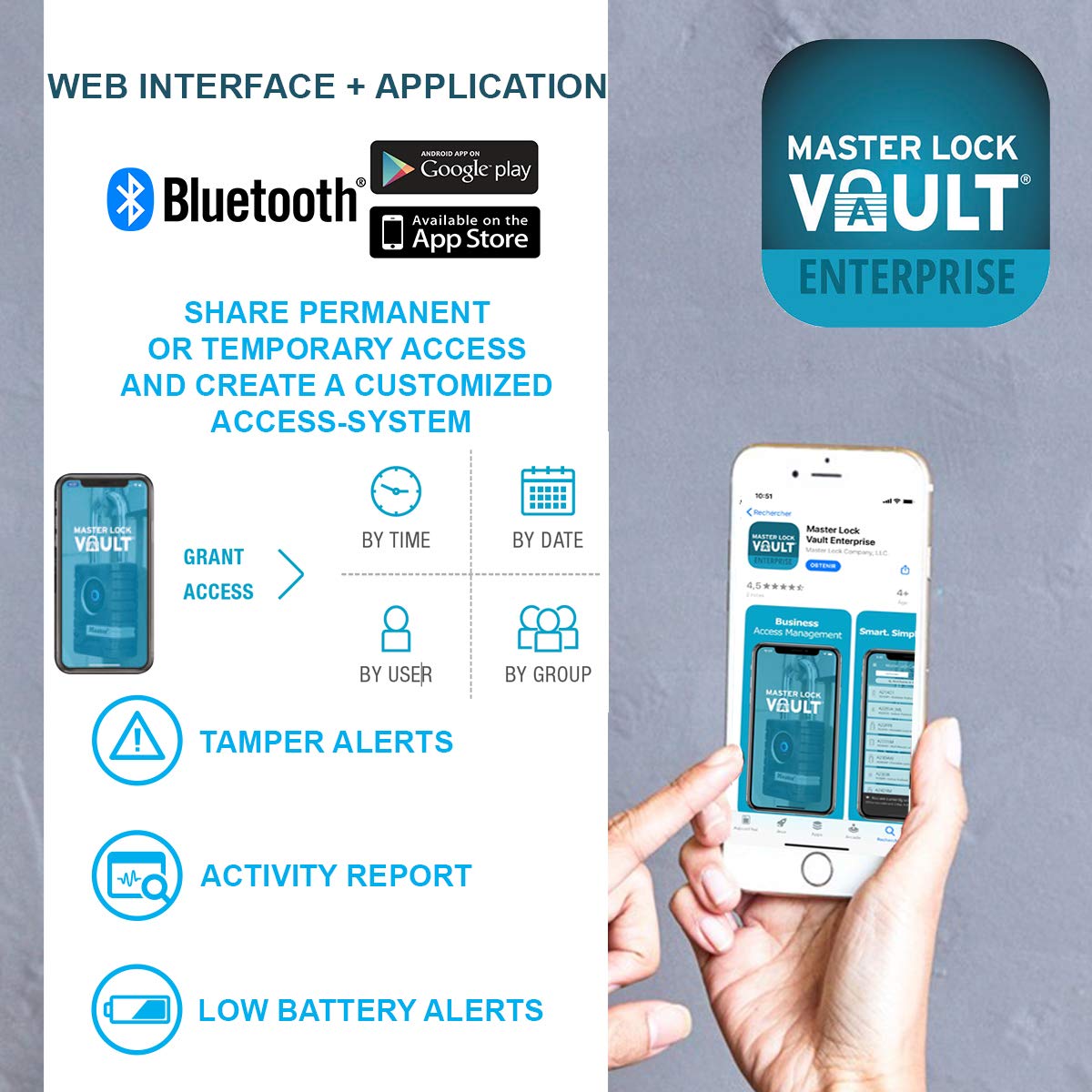 Master Lock OLD - Bluetooth Professional - Outdoor / 14.5 cm x 6.0 cm x 4.2 cm / Black Retail Locks