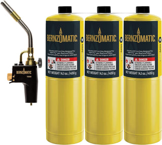 Trigger Start Torch (TS 8000 Torch + 3 MAP PRO Gas Cylinders) by c – No Size, Plastic, Black, Model TS8000