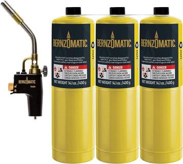Trigger Start Torch (TS 8000 Torch + 3 MAP PRO Gas Cylinders) by c – No Size, Plastic, Black, Model TS8000