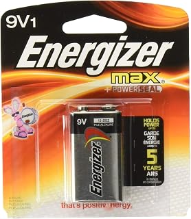 Energizer Max Alkaline Battery 9 Volt 1 Each (Pack of 10)