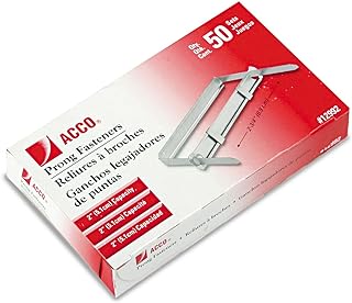 ACCO Brands ACCO Economy Standard 2-Piece Paper Fasteners, 2 Inch Capacity, 2.75 Inch Centers, 50 Fastners/Box, 1 Box (12992), Silver