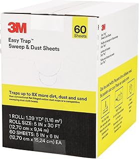 3M Easy Trap Duster Sweep and Dust Sheets, 5" x 6" Sheets, 60 Sheets/Roll