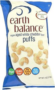 Earth Balance Vegan Puffs - Aged White Cheddar - Case of 12-4 oz.