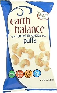 Earth Balance Vegan Puffs - Aged White Cheddar - Case of 12-4 oz.