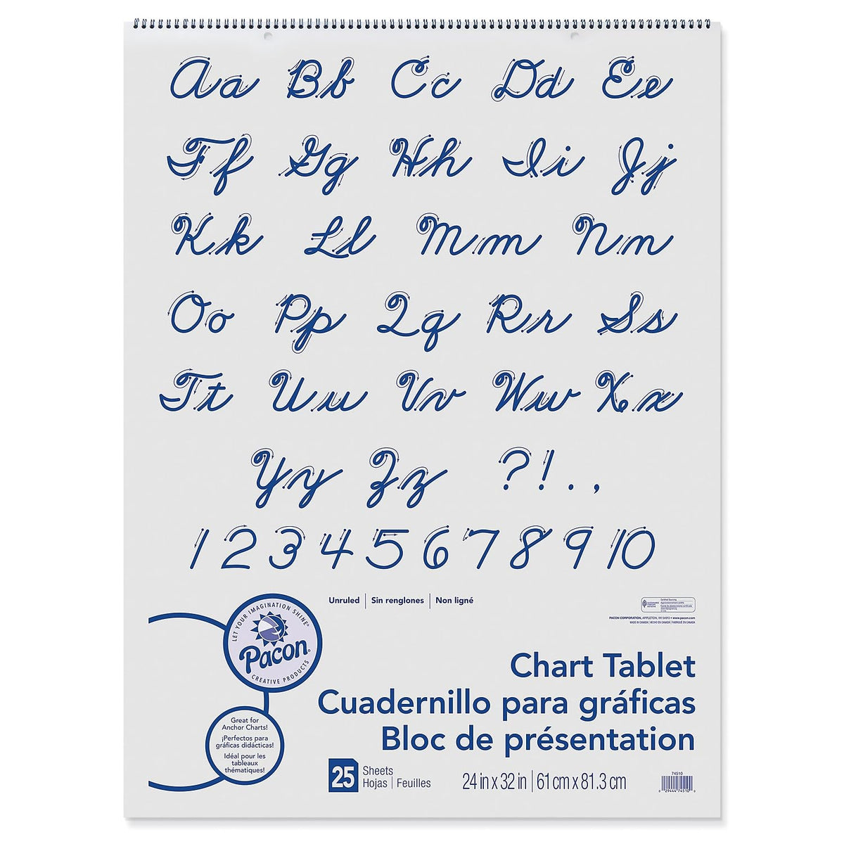 ® Chart Tablet by Pacon – Medium, Paper, White, Pack of 2, Model PAC74510-2