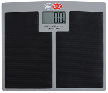 Talking Bathroom Scale by - 550lb Capacity by Detecto – Universal, Stainless Steel, Gray, Model SLIMTALKXL