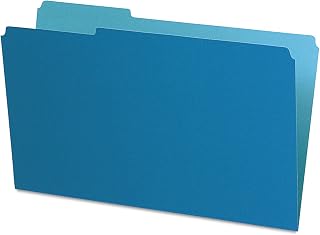 Pendaflex 435013BLU Interior File Folders, 1/3 Cut Top Tab, Legal, Blue, 100/Box