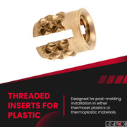 E-Z LOK 4-40 Pack of 50 / 40 / Gold Press-In Inserts