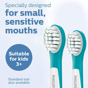 HX6032/05 Mini Brush Heads for Sonic Toothbrush by PHILIPS – 2 Count (Pack of 1), Rubber, Black, White, Model HX6032/33