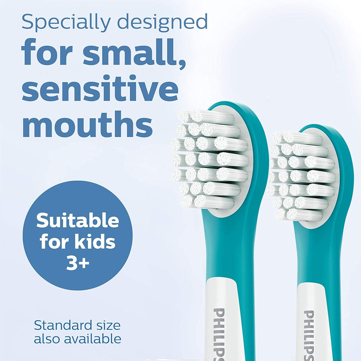 HX6032/05 Mini Brush Heads for Sonic Toothbrush by PHILIPS – 2 Count (Pack of 1), Rubber, Black, White, Model HX6032/33