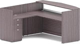 Boss Office Products 71" Frosted Reception Desk Reversible Return and File Storage, Driftwood