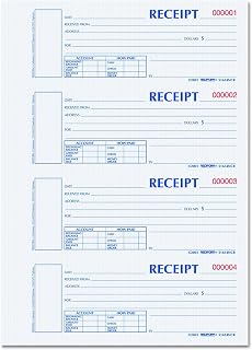 Rediform Receipt Book, Hard Cover, Carbonless Duplicate Forms, 11" x 7.75", 300 Numbered Sets (S1654N-CR) (S1654NCR) (Pack of 5)