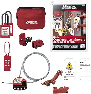 Master Lock MAINTKIT-FR General Logging Kit [Electrical and Fluid Signature] – Contains Dielectric Lock, Circuit Breaker Block, Do Not Use" Labels, Hook, Cable
