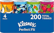 Kleenex Perfect Fit Facial Tissues, 4 Canisters, 50 Tissues per Can