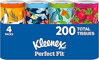 Kleenex Perfect Fit Facial Tissues, 4 Canisters, 50 Tissues per Can