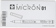 Sakura 50150 Micron Pen, 01-0.25mm Tip, Black Ink, Box of 12 Pens