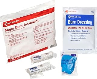 First Aid Only Severe Burn Treatment Pack, Gel-Soaked Burn Dressing, 5 Pc