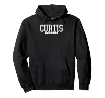 Curtis High School Tennis Pullover Hoodie by Curtis Vikings Official High School Gear – Polyester, Black, Model GM07BPA4937