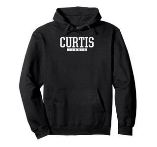 Curtis High School Tennis Pullover Hoodie by Curtis Warriors Official High School Gear – Polyester, Black, Model YZSD0JK65BB