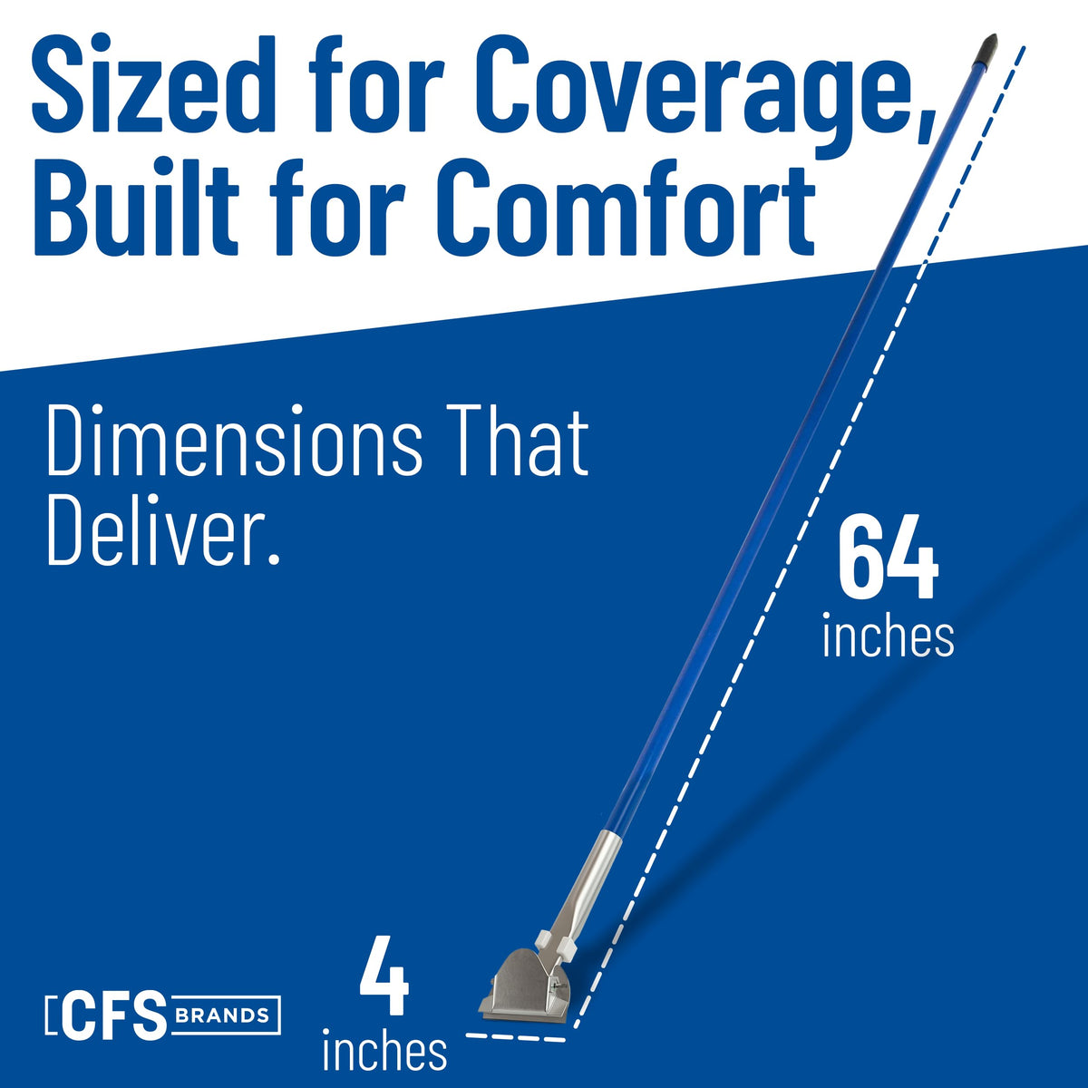 Commercial Dust Mop Handle by Carlisle FoodService Products – 1 Pack, Metal, Blue, Model 36201300
