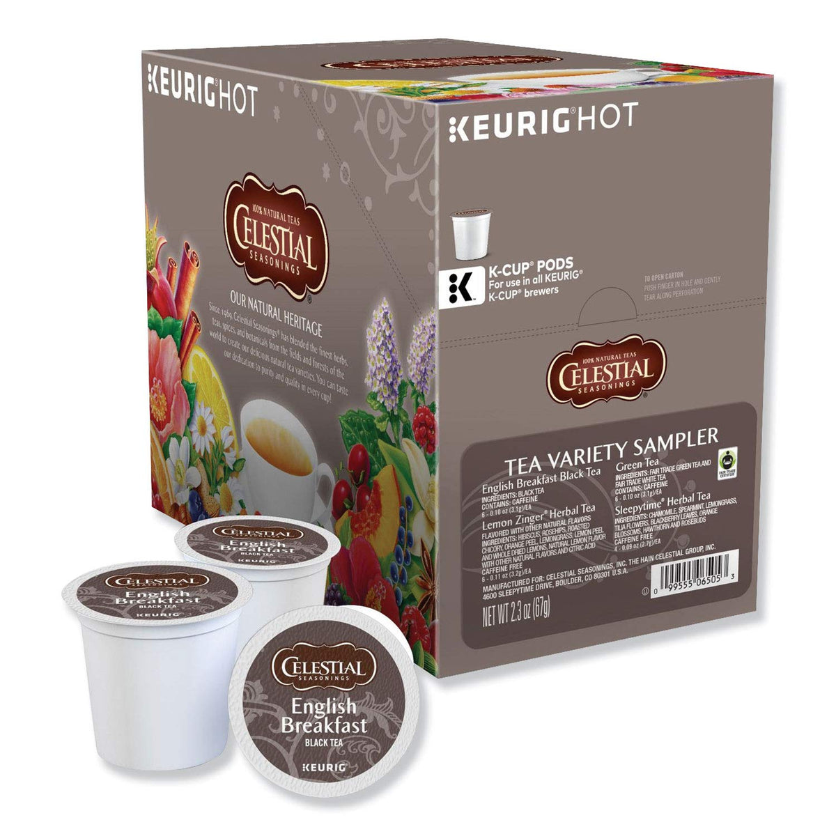 Tea Sampler Keurig Single-Serve K-Cup Pods Variety Pack by Celestial Seasonings – 22 Count (Pack of 1), Model 6505