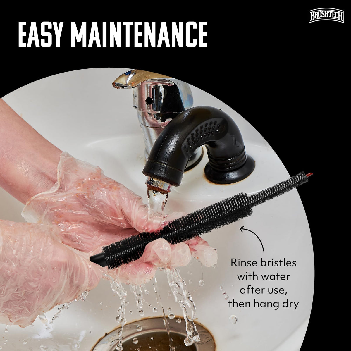 Brushtech Refrigerator Coil Cleaning Brush - Black – 1.5" H x 15.25" L x 1.5" W, Plastic, One Color, Model B47C