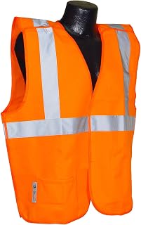 Radians SV4OS4X Class 2 Breakaway Solid Safety Vests, Orange, 4 Extra Large
