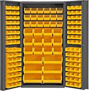Durham Heavy Duty Welded 14 Gauge Steel Cabinet with 132 Bins, DC-BDLP-132-95, 24" Length x 36" Width x 72" Height