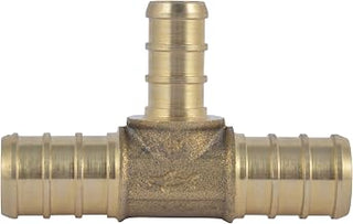 SharkBite 1/2 Inch x 1/2 Inch x 3/8 Inch Crimp Reducing Tee, Brass Plumbing Fitting, PEX Pipe, PE-RT, UC363LFA