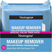 Neutrogena Makeup Remover Micellar Wipes, 2 Pack of 25 Ct