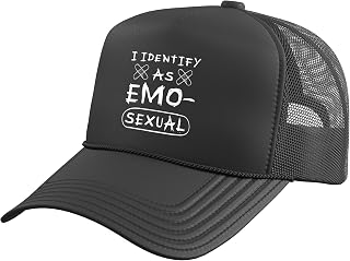 Emo Boy Emo Girl Emu Bird Emocore Punk Aesthetic Goth Trucker Hat with Adjustable Mesh Back