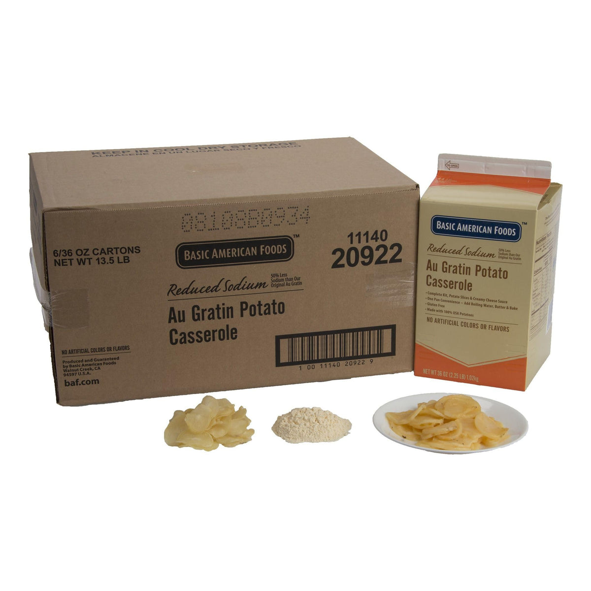 Reduced Sodium Au Gratin Potato Casserole 6 Case 2.25 Pound -- 1 Case by Basic American Foods – Pack of 6