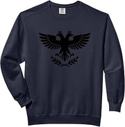 Bird Double-Headed Eagle Heraldic Crest, Crowned Laurel Emu Comfort Colors Adult Sweatshirt