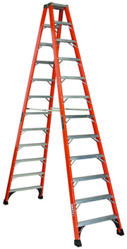 Louisville Ladder 12 feet / Red/Silver / Twin Front Step Ladders