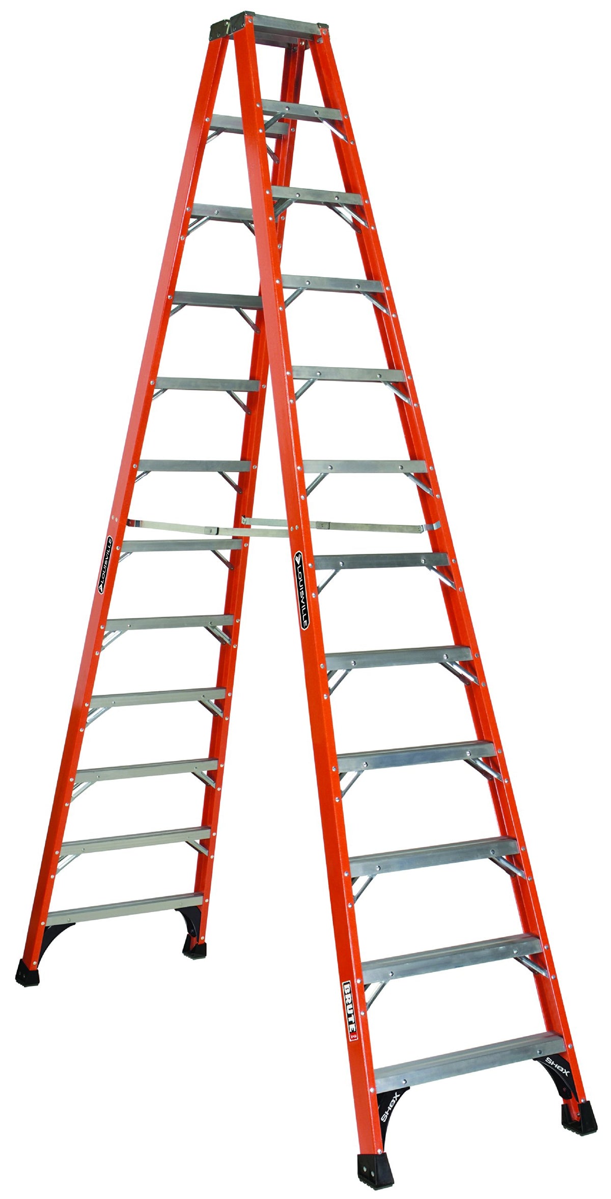 Louisville Ladder 12 feet / Red/Silver / Twin Front Step Ladders