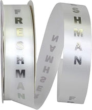 Reliant Ribbon Freshman Satin Ribbon, 1-3/8 Inch X 100 Yards, White/silver