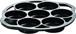 Lodge L7B3 Mini Cake Pan, 3-1/4 in Dia x 12-7/8 in L x 11.313 in W x 1-1/8 in H, Cast Iron, Black