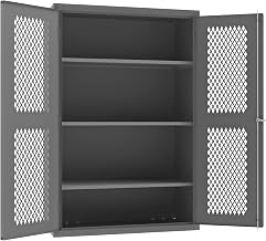 Durham Heavy Duty Welded 14 Gauge Steel Ventilated Cabinet, EMDC-482472-95, 700 lbs Capacity, 24" Length x 48" Width x 72" Height, 3 Shelves